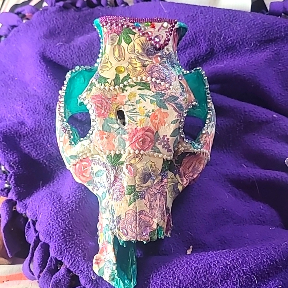 Decorative cow skull